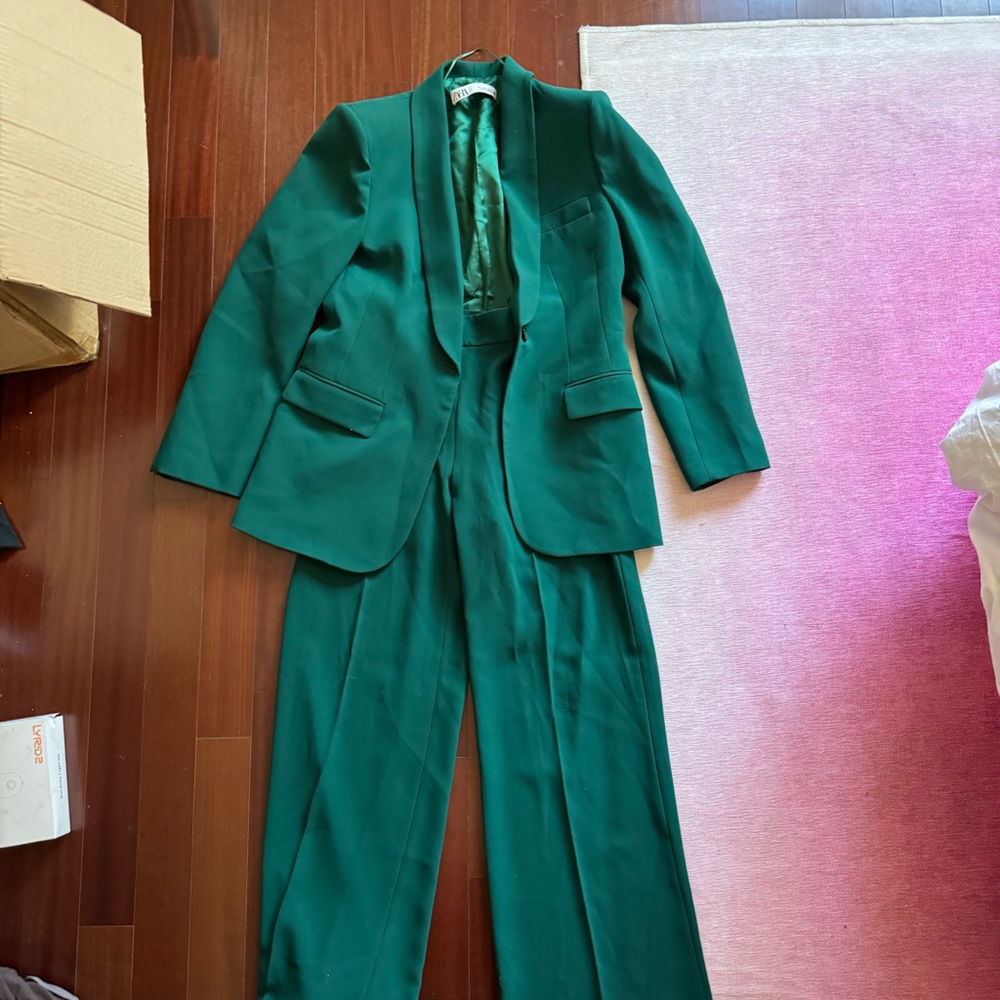 Zara Green Suit Two Piece